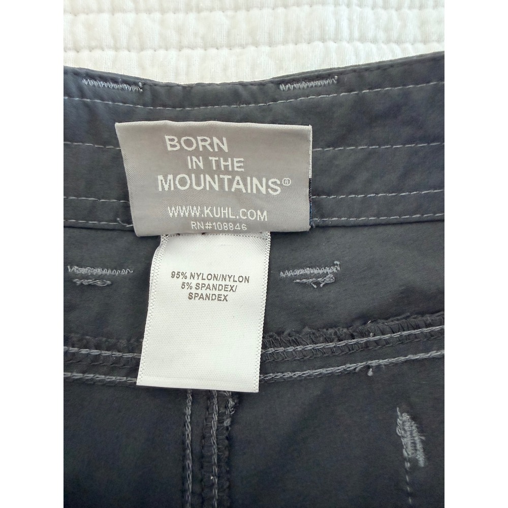 Kuhl Women Black Cargo Hiking Shorts Size 6 Charcoal Grey Outdoor Utility Travel - Picture 4 of 7